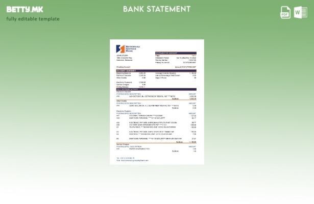 модерен стил шаблон ексел извод од боцвана штедилница